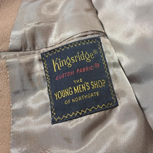 KINGSRIDGE VTG Tan Ultra-Suede 2-Bottom Blazer Sports Jacket 40R - Picture 2 of 6